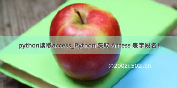 python读取access_Python 获取 Access 表字段名！