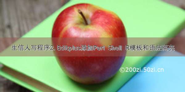 生信人写程序2. Editplus添加Perl  Shell  R模板和语法高亮