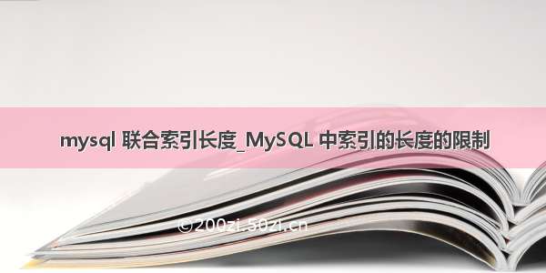 mysql 联合索引长度_MySQL 中索引的长度的限制