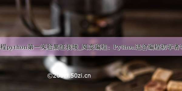 风变编程python第一关脸黑怪我喽_风变编程：Python适合编程初学者学习吗？