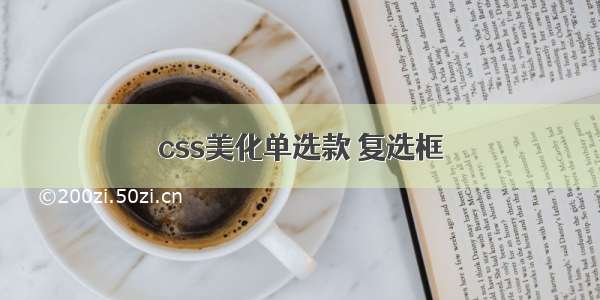 css美化单选款 复选框