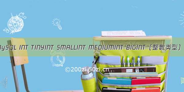 MySQL INT TINYINT SMALLINT MEDIUMINT BIGINT（整数类型）