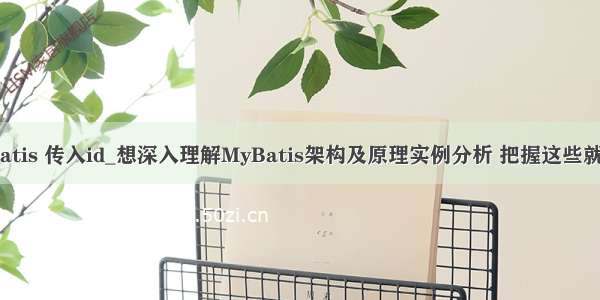 mybatis 传入id_想深入理解MyBatis架构及原理实例分析 把握这些就够了