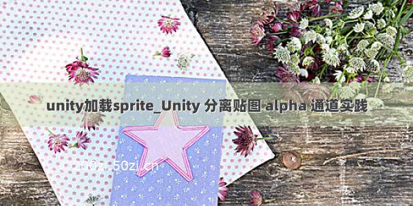 unity加载sprite_Unity 分离贴图 alpha 通道实践