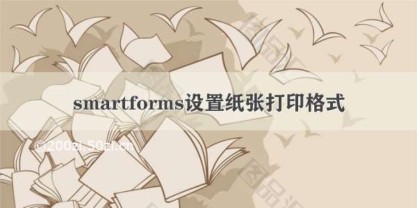 smartforms设置纸张打印格式