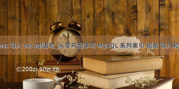 access 导入 txt sql语句_从零开始学习 MySQL 系列索引 视图 导入和导出