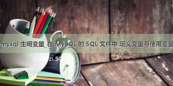 mysql 生明变量_在 MySQL 的 SQL 文件中 定义变量与使用变量