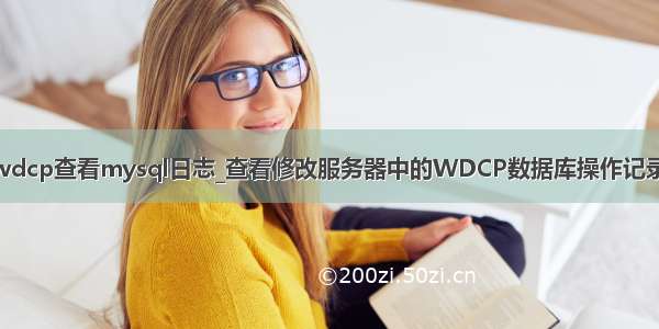 wdcp查看mysql日志_查看修改服务器中的WDCP数据库操作记录