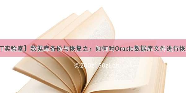 Oracle 【IT实验室】数据库备份与恢复之：如何对Oracle数据库文件进行恢复与备份...