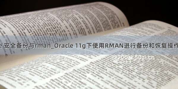 oracle 安全备份与rman_Oracle 11g下使用RMAN进行备份和恢复操作（一）