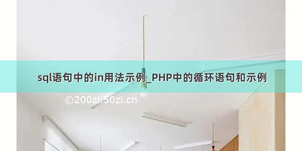 sql语句中的in用法示例_PHP中的循环语句和示例