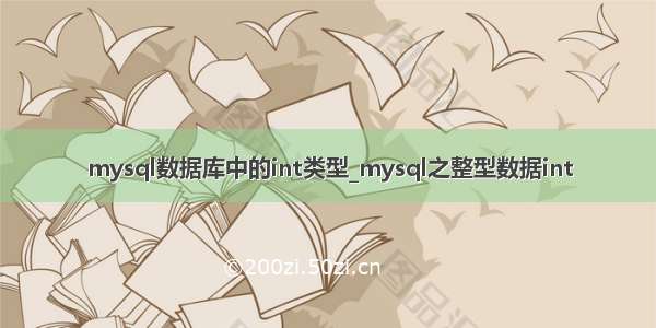 mysql数据库中的int类型_mysql之整型数据int