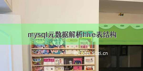 mysql元数据解析hive表结构