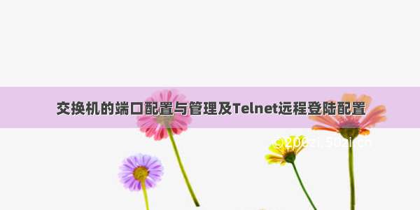 交换机的端口配置与管理及Telnet远程登陆配置