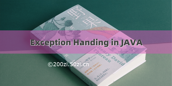 Exception Handing in JAVA