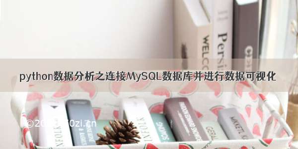 python数据分析之连接MySQL数据库并进行数据可视化