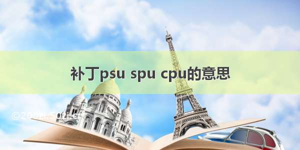 补丁psu spu cpu的意思