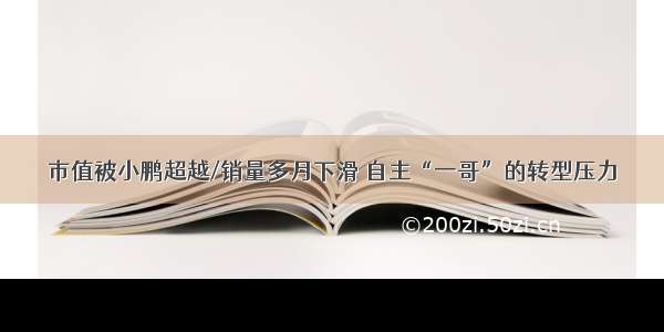 市值被小鹏超越/销量多月下滑 自主“一哥”的转型压力