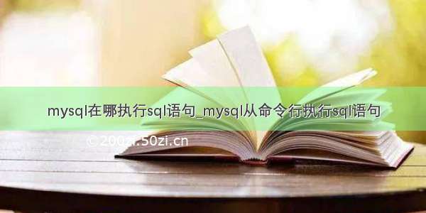 mysql在哪执行sql语句_mysql从命令行执行sql语句