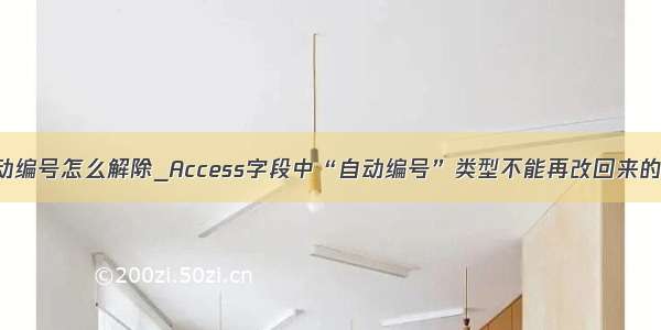 access自动编号怎么解除_Access字段中“自动编号”类型不能再改回来的解决方法...