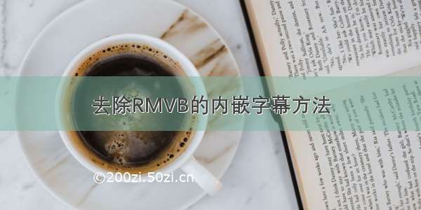 去除RMVB的内嵌字幕方法