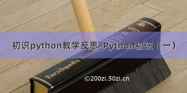 初识python教学反思_Python初识（一）