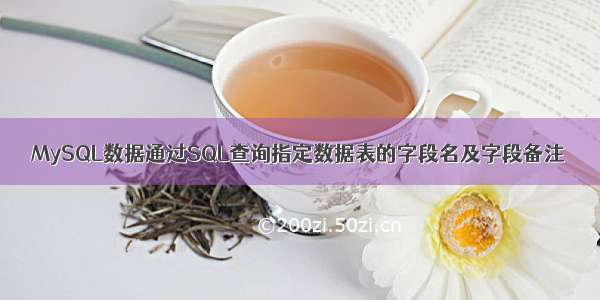 MySQL数据通过SQL查询指定数据表的字段名及字段备注