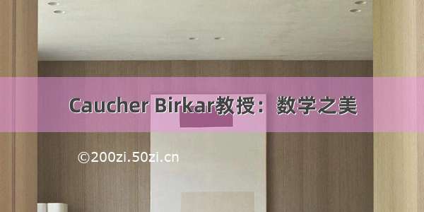 Caucher Birkar教授：数学之美