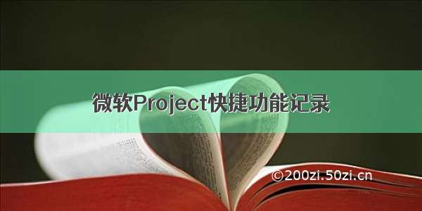 微软Project快捷功能记录