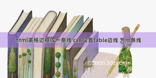 html表格边框仅一条线 css 设置table边线 为一条线