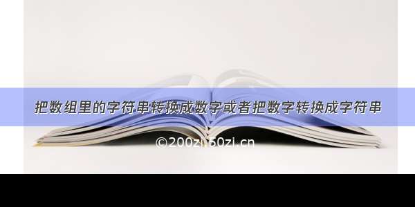 把数组里的字符串转换成数字或者把数字转换成字符串