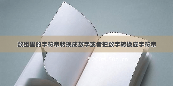 数组里的字符串转换成数字或者把数字转换成字符串