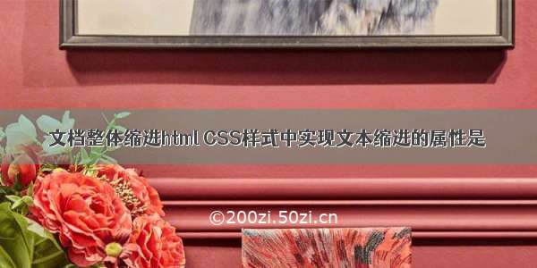 文档整体缩进html CSS样式中实现文本缩进的属性是