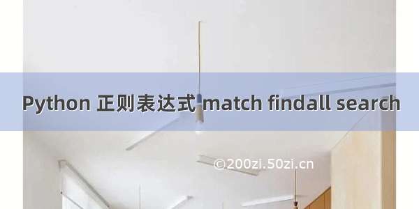 Python 正则表达式 match findall search