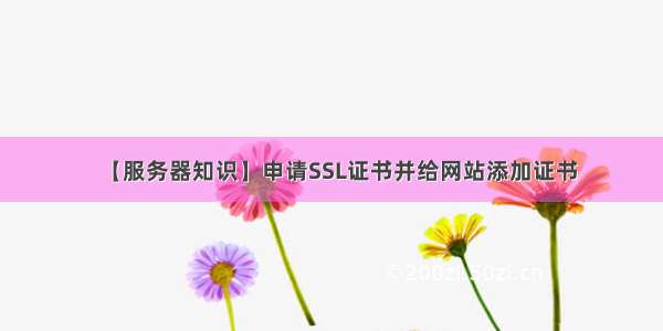 【服务器知识】申请SSL证书并给网站添加证书