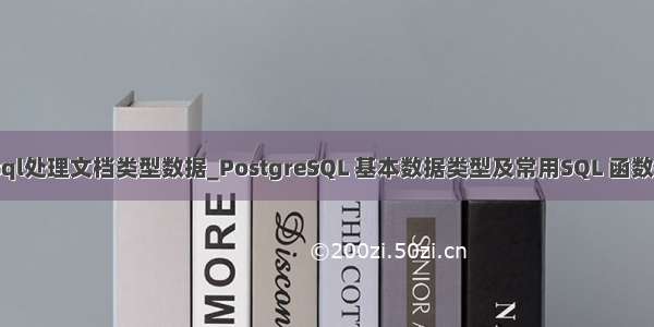 pgsql处理文档类型数据_PostgreSQL 基本数据类型及常用SQL 函数操作