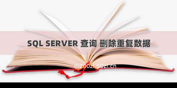 SQL SERVER 查询 删除重复数据