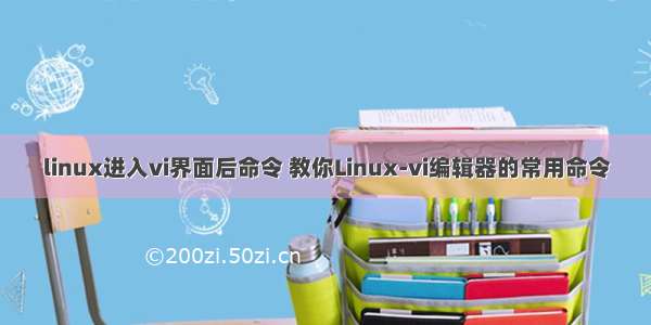 linux进入vi界面后命令 教你Linux-vi编辑器的常用命令