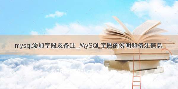 mysql添加字段及备注_MySQL字段的说明和备注信息