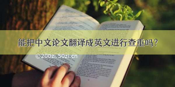 能把中文论文翻译成英文进行查重吗？