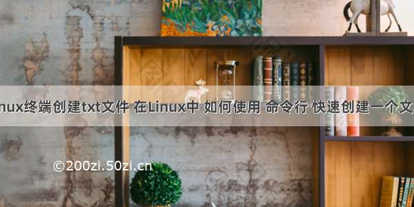 如何在linux终端创建txt文件 在Linux中 如何使用 命令行 快速创建一个文本文件...