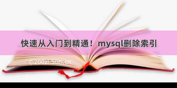 快速从入门到精通！mysql删除索引