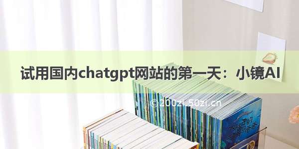 试用国内chatgpt网站的第一天：小镜AI