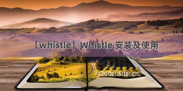 【whistle】Whistle 安装及使用