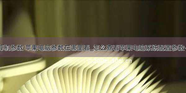 苹果台式计算机参数 苹果电脑参数在哪里看_怎么查看苹果电脑系统配置参数-win7之家...