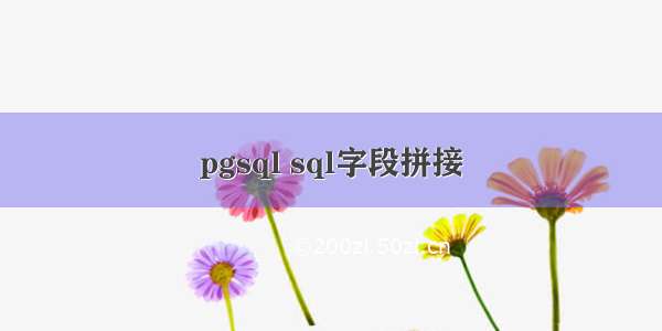 pgsql sql字段拼接