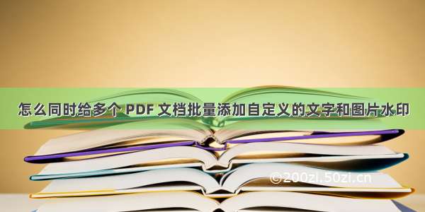 怎么同时给多个 PDF 文档批量添加自定义的文字和图片水印