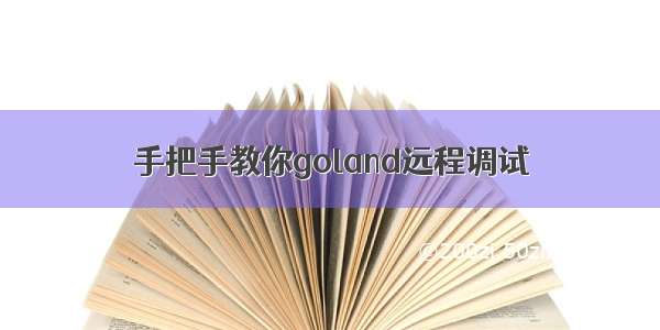 手把手教你goland远程调试