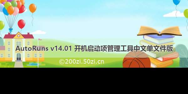 AutoRuns v14.01 开机启动项管理工具中文单文件版