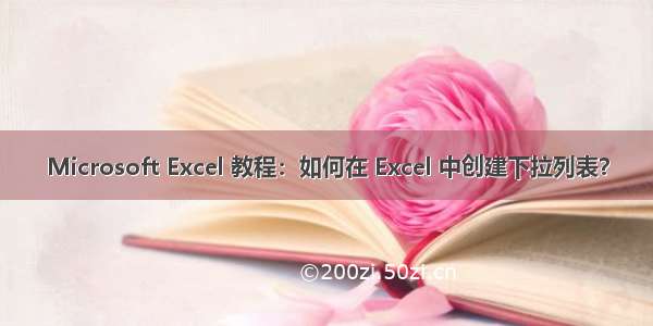 Microsoft Excel 教程：如何在 Excel 中创建下拉列表？